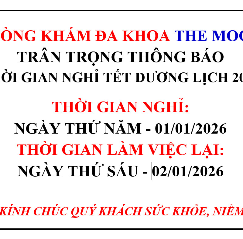 THÔNG BÁO THỜI GIAN NGHỈ TẾT DƯƠNG LỊCH 2026